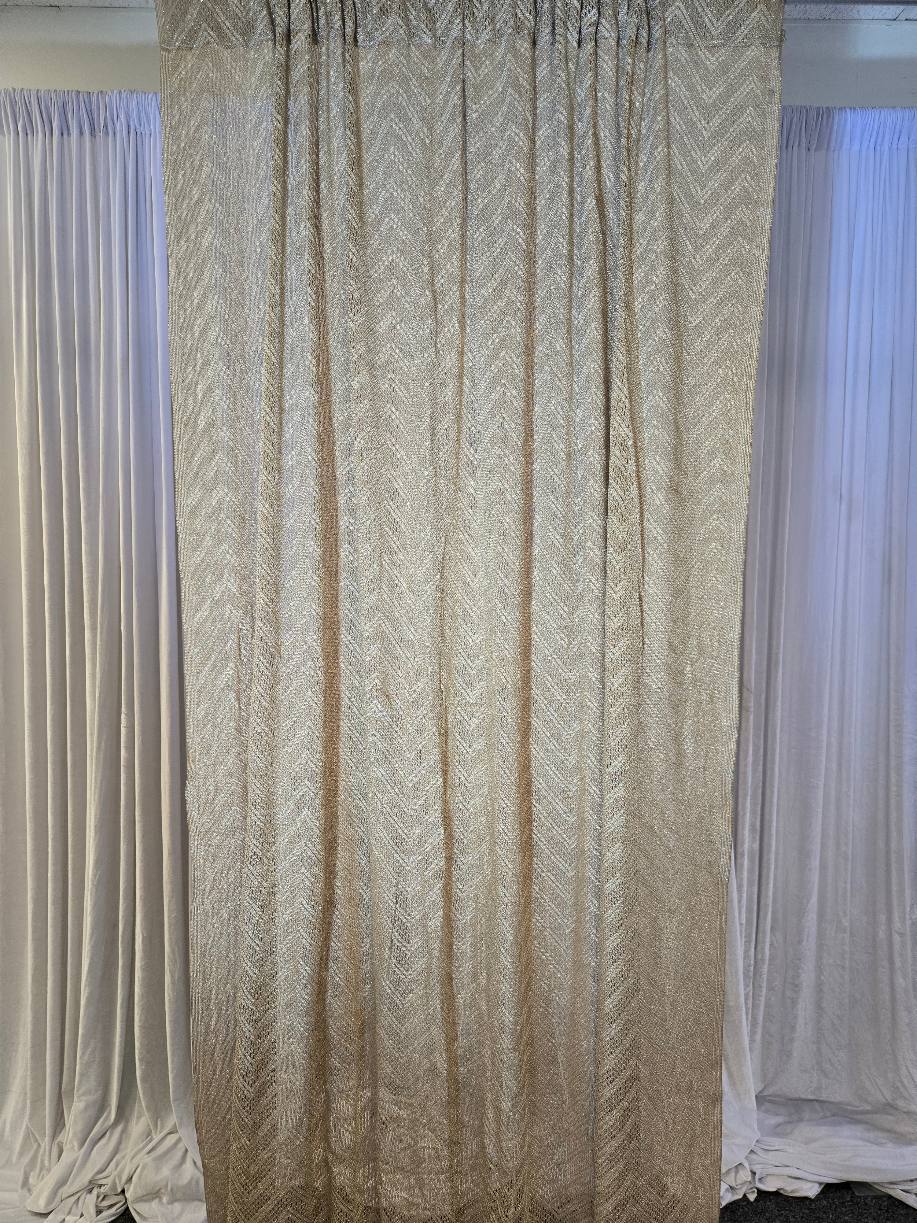 Light Brown Textured Drapes 14ft