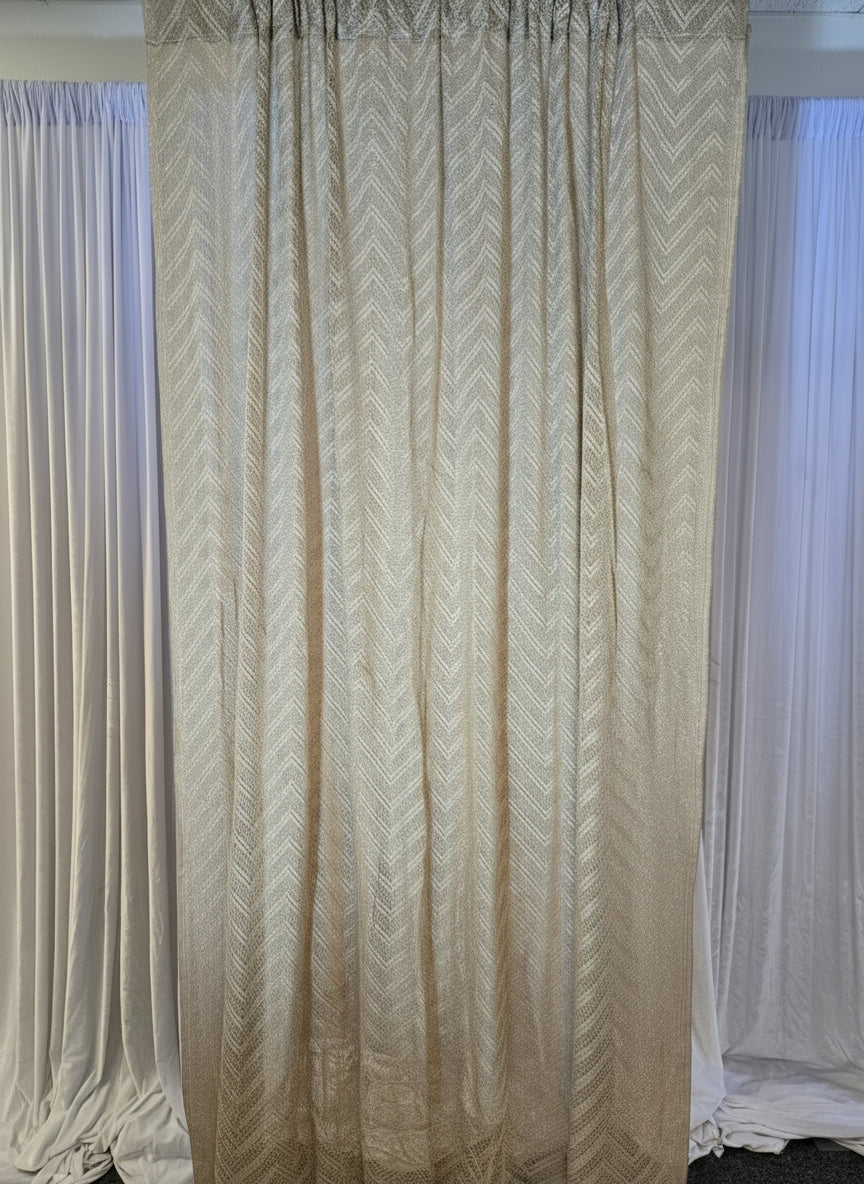Textured Light Brown Drapes 14ft